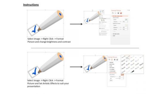 Stock Photo Pencil With Blue Tick Mark PowerPoint Slide