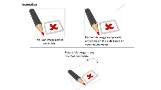 Stock Photo Pencil With Red Wrong Sign PowerPoint Slide