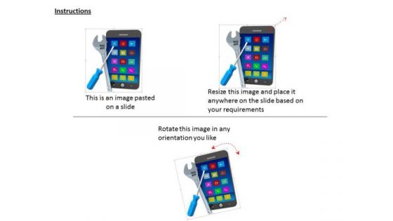 Stock Photo Phone With Tools PowerPoint Slide