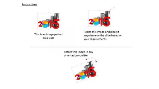 Stock Photo Pie And Bar Graph With 2015 PowerPoint Slide