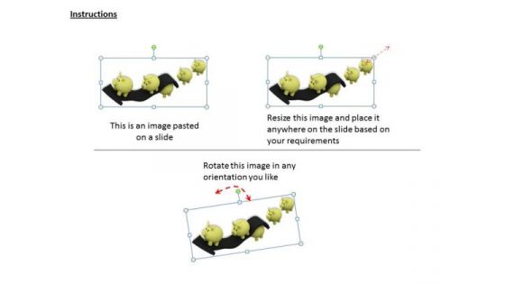 Stock Photo Piggy Banks On Growth Arrow PowerPoint Slide