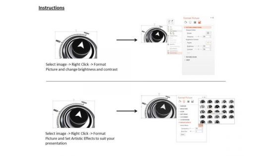 Stock Photo Pointer On Control Knob PowerPoint Slide
