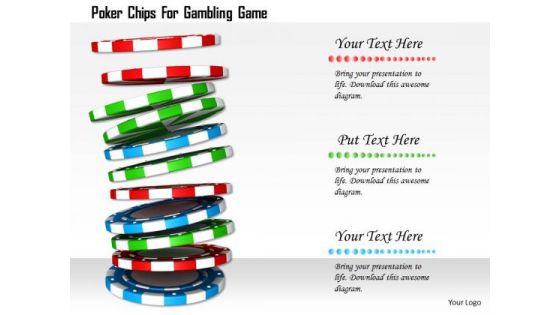 Stock Photo Poker Chips For Gambling Game PowerPoint Slide