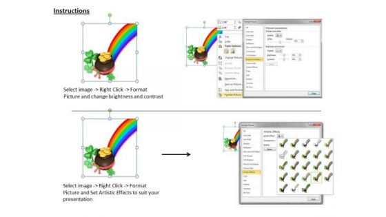 Stock Photo Pot And Rainbow PowerPoint Slide