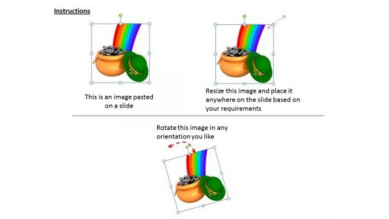 Stock Photo Pot Full Of Coins With Rainbow And Hat PowerPoint Slide