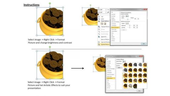Stock Photo Pot Full With Coins PowerPoint Template