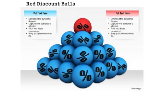 Stock Photo Pyramid Of Balls With Percent Symbols Pwerpoint Slide