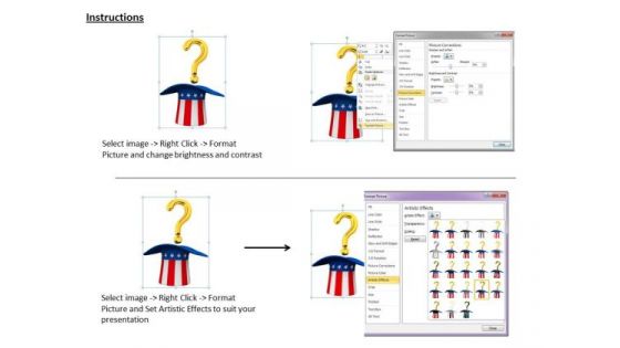 Stock Photo Question Mark On American Hat PowerPoint Slide