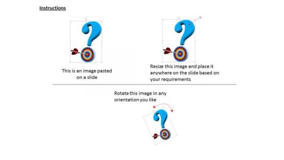 Stock Photo Questionmark With Arrow On Target PowerPoint Slide