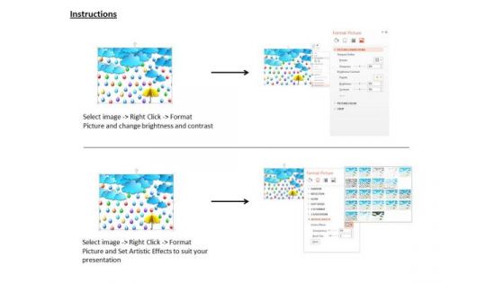 Stock Photo Rain Drops Coming From Cloud PowerPoint Slide