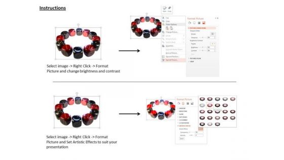 Stock Photo Red And Black Dice Circle PowerPoint Slide