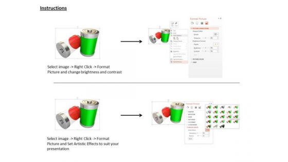 Stock Photo Red And Green Cells For Power Genetation PowerPoint Slide