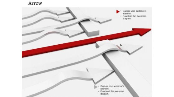 Stock Photo Red And White Arrows With Leadership PowerPoint Slide