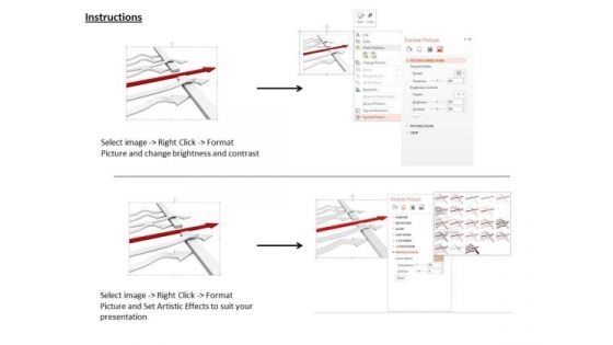 Stock Photo Red And White Arrows With Leadership PowerPoint Slide