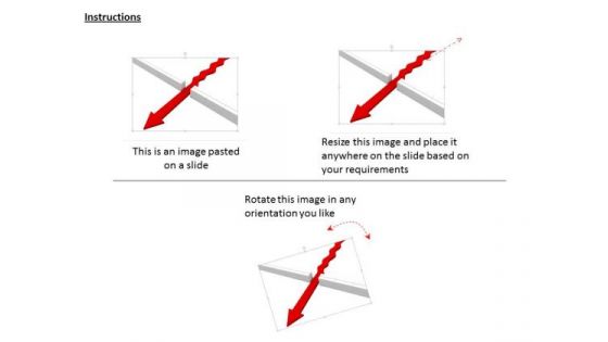 Stock Photo Red Arrow Crossing From Center Of The Wall PowerPoint Slide