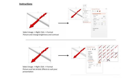 Stock Photo Red Arrow Crossing From Center Of The Wall PowerPoint Slide