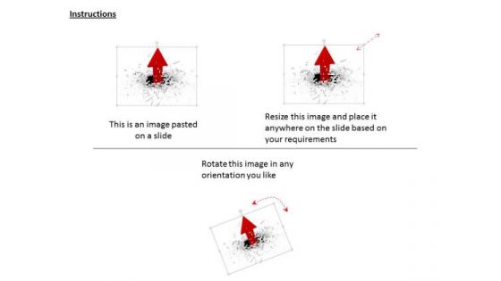 Stock Photo Red Arrow Moving Upward From Cracked Surface PowerPoint Slide