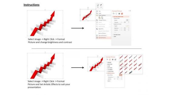 Stock Photo Red Arrow Passing Through Various Hurdles PowerPoint Slide