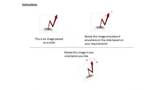 Stock Photo Red Arrow With Broken Surface PowerPoint Slide