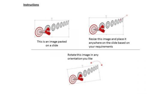 Stock Photo Red Arrows Hitting Target Dart Shows Leadership PowerPoint Slide