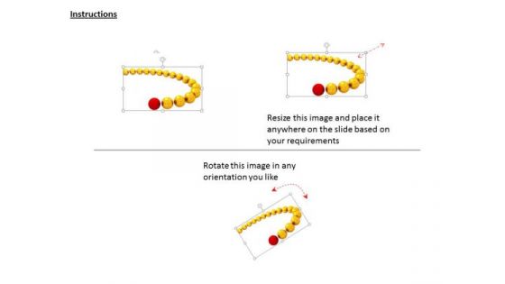 Stock Photo Red Ball Ahead Of Yellow Balls PowerPoint Slide