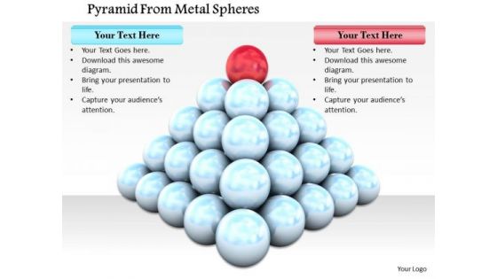 Stock Photo Red Ball On Top Of Pyramid Pwerpoint Slide