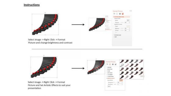 Stock Photo Red Balls On Black Stairs PowerPoint Slide