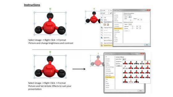 Stock Photo Red Color 3d Molecule PowerPoint Slide