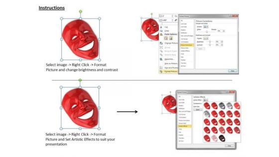 Stock Photo Red Color Emotions Mask PowerPoint Slide