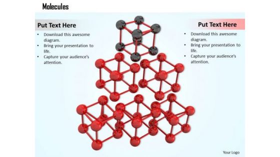 Stock Photo Red Colored Molecular Design For Material PowerPoint Slide