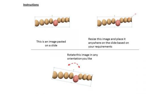 Stock Photo Red Egg Coming Out From Egg Queue Shows Team And Leadership PowerPoint Slide