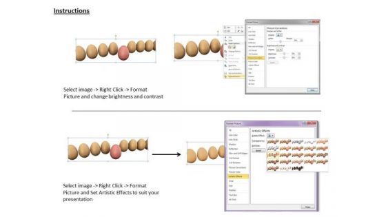 Stock Photo Red Egg Coming Out From Egg Queue Shows Team And Leadership PowerPoint Slide