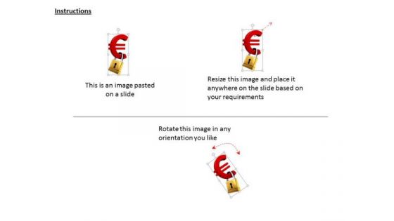 Stock Photo Red Euro Symbol With Padlock PowerPoint Slide