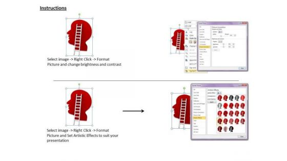 Stock Photo Red Graphic Of Human Face With Ladder Success Concept PowerPoint Slide