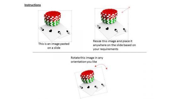 Stock Photo Red Green Poker Chips With Aces PowerPoint Slide