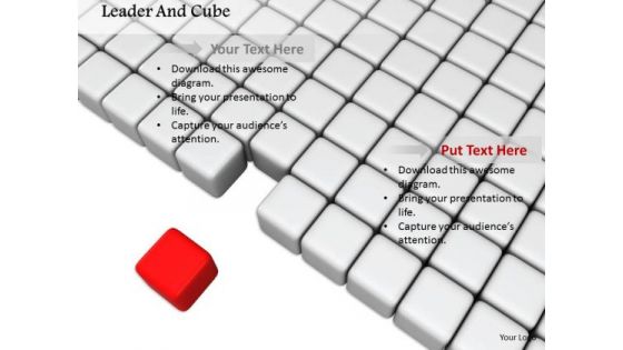 Stock Photo Red Leader Cube Ahead Of Others PowerPoint Slide