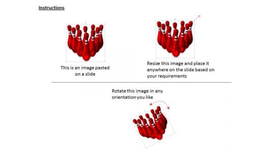 Stock Photo Red Pins For Bowling Game PowerPoint Slide