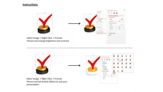 Stock Photo Red Sign For Correct Marking PowerPoint Slide