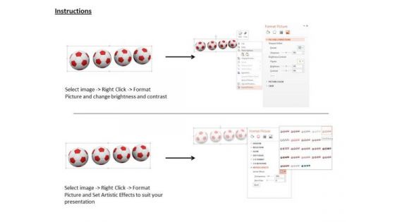 Stock Photo Red Soccer Balls High Resolution Conceptual PowerPoint Slide