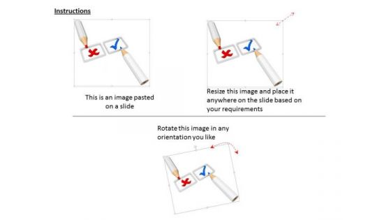 Stock Photo Red Wrong And Blue Right Signs PowerPoint Slide