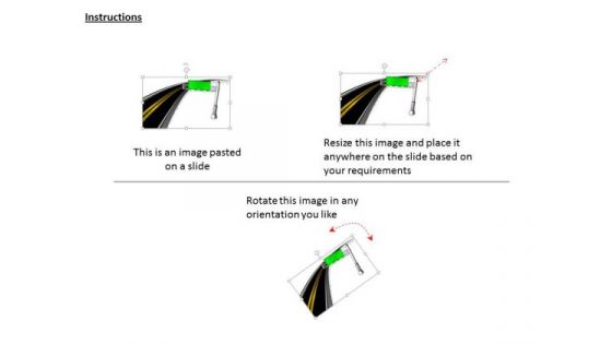 Stock Photo Road Sign On Road Side PowerPoint Slide