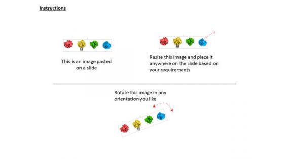 Stock Photo Row Of Colored Crumpled Papers PowerPoint Slide