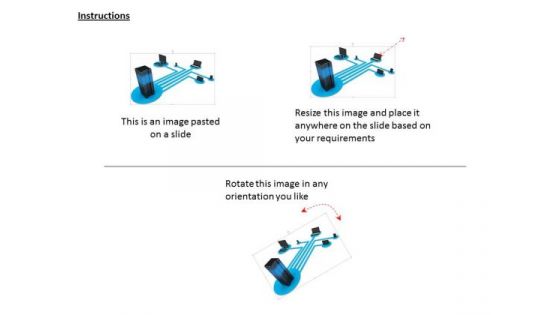 Stock Photo Server Connected With Devices For Data Transfer PowerPoint Slide