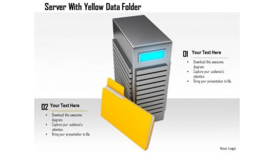 Stock Photo Server With Yellow Data Folder PowerPoint Slide Stock Photo Server With Yellow Data Folder PowerPoint Slide