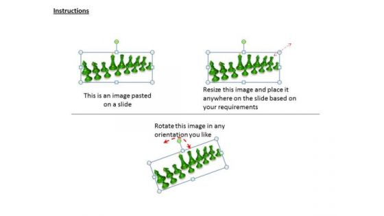 Stock Photo Set Of Green Chess Pieces PowerPoint Slide