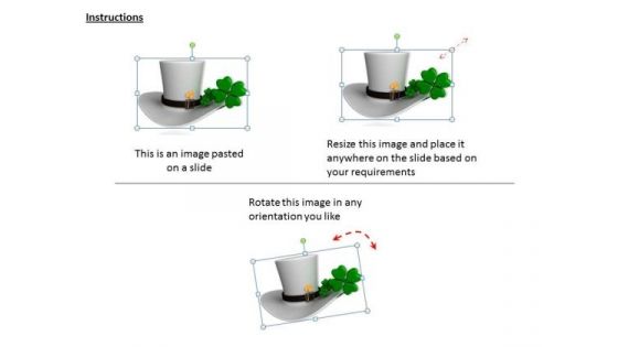 Stock Photo Set Patricks Hat With Clover PowerPoint Slide