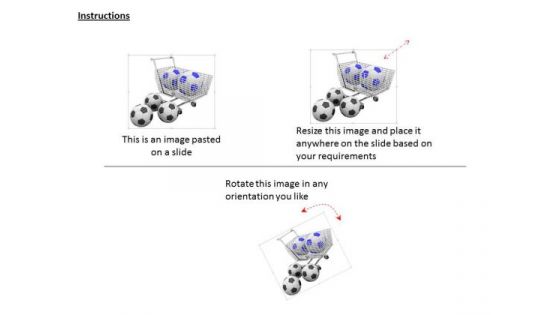 Stock Photo Shopping Cart Full With Footballs PowerPoint Slide