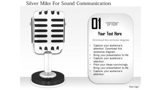 Stock Photo Silver Mike For Sound Communication PowerPoint Slide