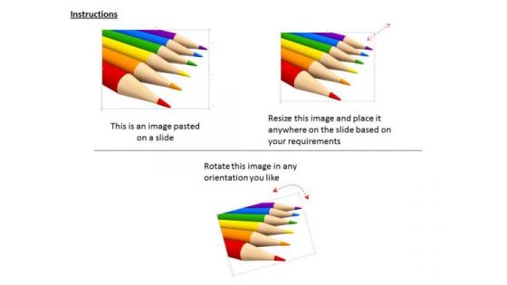Stock Photo Six Colorful Pencils On White Background PowerPoint Slide