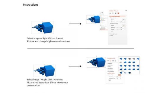 Stock Photo Small And Big Cubes For Text Representation PowerPoint Slide